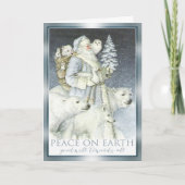 ヴィンテージのサンタSnowyの森林冬動物 シーズンカード (正面)