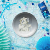 ヴィンテージのサンタSnowyの森林冬動物 ペーパープレート (パーティー)