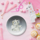 ヴィンテージのサンタSnowyの森林冬動物 ペーパープレート (パーティー)