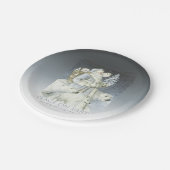 ヴィンテージのサンタSnowyの森林冬動物 ペーパープレート (アングル)