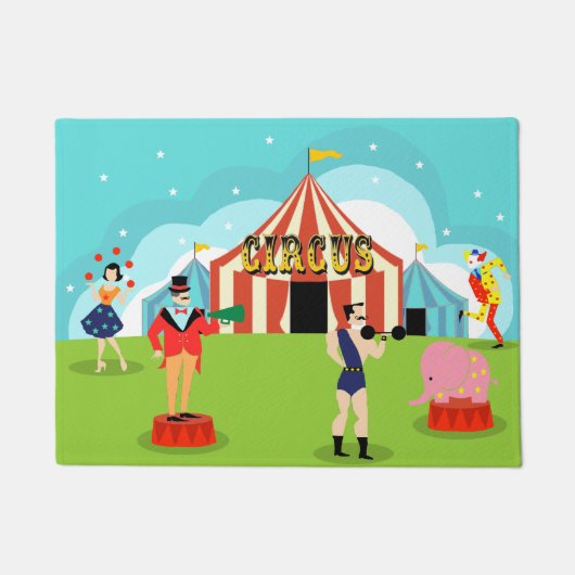 ヴィンテージのサーカスのドア・マット ドアマット (正面)