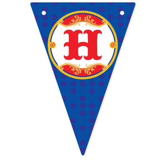 ヴィンテージのサーカスのハッピーバースデーの旗、カーニバル バンティングフラッグ (第2の旗)