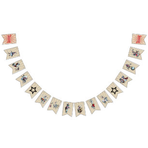 ヴィンテージのサーカスのパーティーの旗 バンティングフラッグ