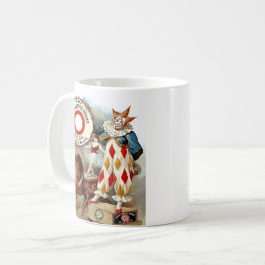 ヴィンテージのサーカスのピエロのギフトのマグ コーヒーマグカップ (正面左)