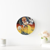 ヴィンテージのサーカスのピエロ ラウンド壁時計 (ホーム)