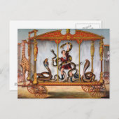 ヴィンテージのサーカスのヘビの扱う人 ポストカード (正面/裏面)