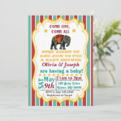 ヴィンテージのサーカスのベビーシャワーの招待状 招待状 (スタンド正面)