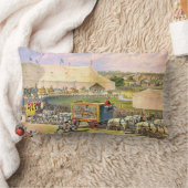 ヴィンテージのサーカスの地面 ランバークッション (ブランケット)