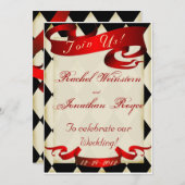 ヴィンテージのサーカスの大テントのカーニバルの結婚式招待状4 招待状 (正面/裏面)