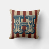 ヴィンテージのサーカスの手紙Hのバーラップの一見2 クッション (裏面)