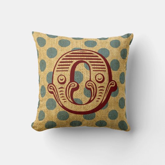 ヴィンテージのサーカスの手紙O クッション (正面)