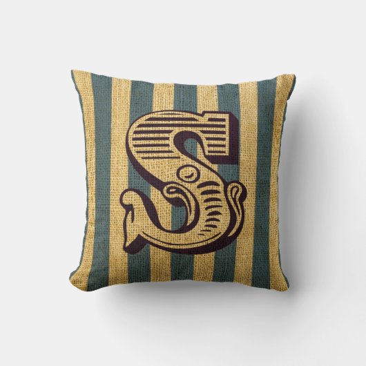 ヴィンテージのサーカスの手紙S クッション (正面)