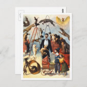 ヴィンテージのサーカスの犬の調教師 ポストカード (正面/裏面)