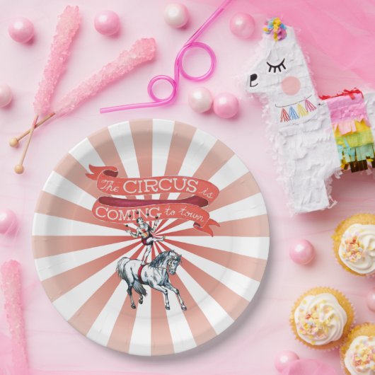 ヴィンテージのサーカスの紙皿 ペーパープレート (パーティー)