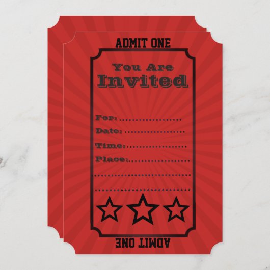 ヴィンテージのサーカスの静止した招待状は1つを是認します 招待状 (正面/裏面)