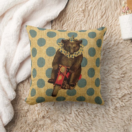 ヴィンテージのサーカスは水玉模様が付いているオートバイに関係します クッション (ブランケット)