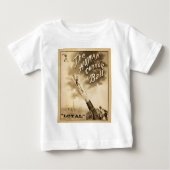 ヴィンテージのサーカスポスター1879年頃人間のキャノンの球 ベビーTシャツ (正面)