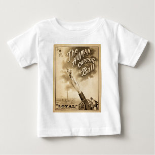 ヴィンテージのサーカスポスター1879年頃人間のキャノンの球 ベビーTシャツ