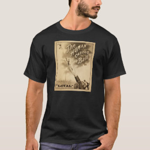 ヴィンテージのサーカスポスター1879年頃人間のキャノンボール Tシャツ