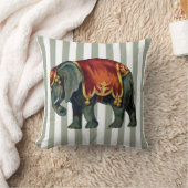 ヴィンテージのサーカス象あなたのストライプな色 クッション (ブランケット)