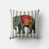 ヴィンテージのサーカス象あなたのストライプな色 クッション (裏面)