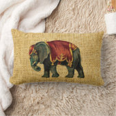 ヴィンテージのサーカス象およびくま ランバークッション (ブランケット)