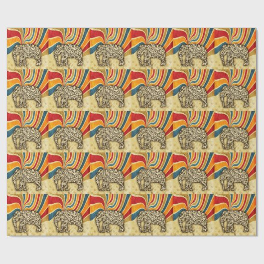 ヴィンテージのサーカス象のサーカスの大テント ラッピングペーパー (フラット)