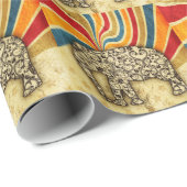 ヴィンテージのサーカス象のサーカスの大テント ラッピングペーパー (ロールコーナー)