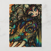 ヴィンテージのサーカス象の妖精のファンタジーの芸術の女の子 ポストカード (正面)