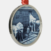 ヴィンテージのサーカス象のRinglingの貨車 メタルオーナメント (右)