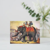 ヴィンテージのサーカス象 ポストカード (スタンド正面)