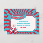 ヴィンテージのサーカス、カーニバルのテントのサンキューカード サンキューカード (正面/裏面)