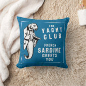 ヴィンテージのサーディンの魚のヨットクラブの広告 クッション (ブランケット)
