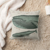 ヴィンテージのザトウクジラおよび子牛 クッション (ブランケット)