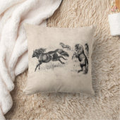ヴィンテージのシェトランド諸島子馬- 1800's馬および子馬 クッション (ブランケット)