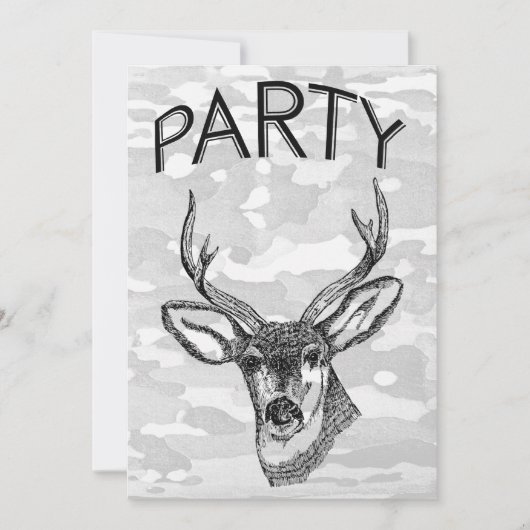 ヴィンテージのシカの狩りのグラフィック 招待状 (正面)