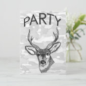 ヴィンテージのシカの狩りのグラフィック 招待状 (スタンド正面)