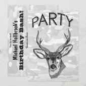 ヴィンテージのシカの狩りのグラフィック 招待状 (正面/裏面)