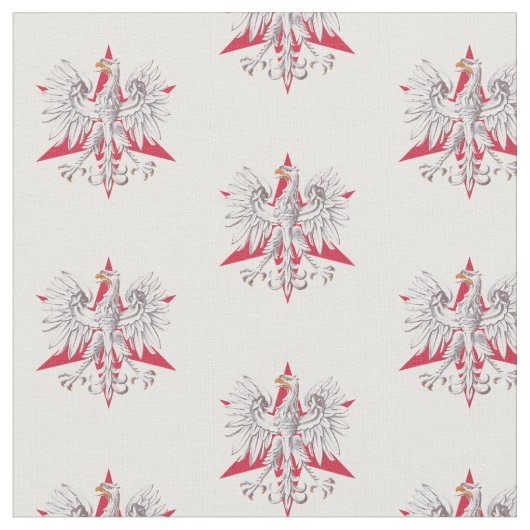 ヴィンテージのシカゴのポーランドの白いワシの星 ファブリック (クローズアップ)