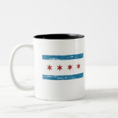 ヴィンテージのシカゴの旗 ツートーンマグカップ (左)