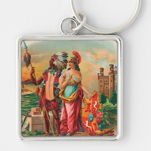 ヴィンテージのシガーのラベルKeychain キーホルダー (正面)