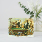 ヴィンテージのシガーラベルアート、クラブフレンド ビリヤード ポストカード (スタンド正面)