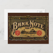 ヴィンテージのシガーラベルアート、紙幣 金融 ポストカード (正面/裏面)