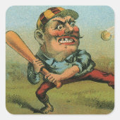 ヴィンテージのシガーラベル、スポーツベースボール タンシルのパンチ スクエアシール (正面)