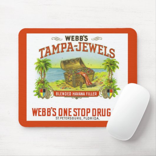 ヴィンテージのシガー写実的なタンパはマウスパッドを宝石で飾ります マウスパッド (マウス)