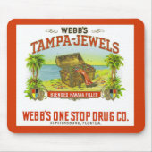 ヴィンテージのシガー写実的なタンパはマウスパッドを宝石で飾ります マウスパッド (正面)