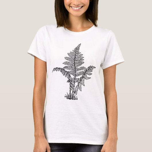 ヴィンテージのシダのイラストレーション Tシャツ (正面)