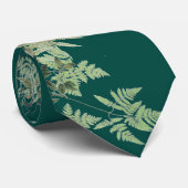 ヴィンテージのシダの葉の植物の花のタイ ネクタイ (ロール)
