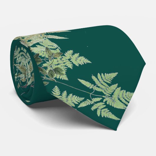 ヴィンテージのシダの葉の植物の花のタイ ネクタイ (ロール)
