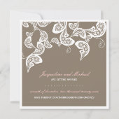 ヴィンテージのシックでエレガントな花の孔雀の保存日付 セーブザデート (裏面)